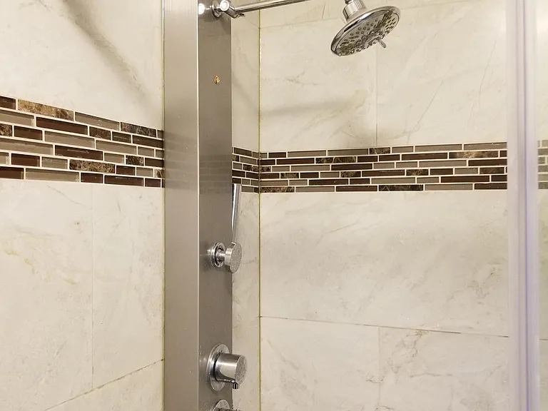 Master bed washroom with shower panel