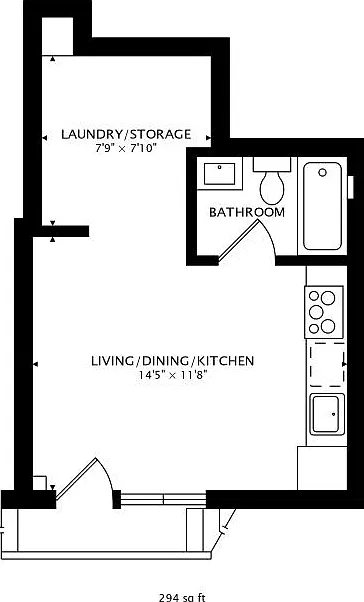 Studio, 294 sqft, $3,600 — Photo 1