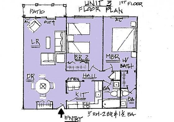2 BR 112 BATH 1st Floor