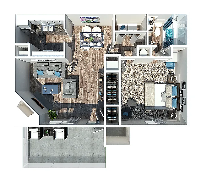 Floor plan One Bedroom One Bathroom