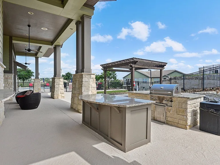 BBQ Grill Area Overlook at Stone Oak Park Apartments, San Antonio, 78258