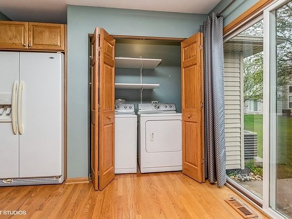 Laundry in Kitchen but hook ups in the basement as well. Can easy be returned to a Pantry.
