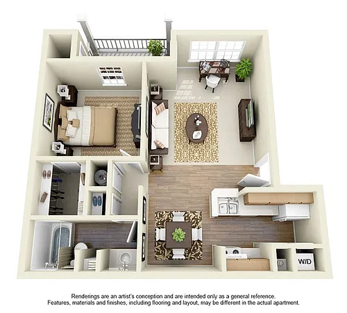 Floor plan 1BD 1BA
