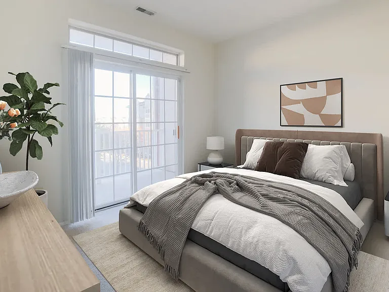 Bedroom with Balcony and Hard Surface Flooring