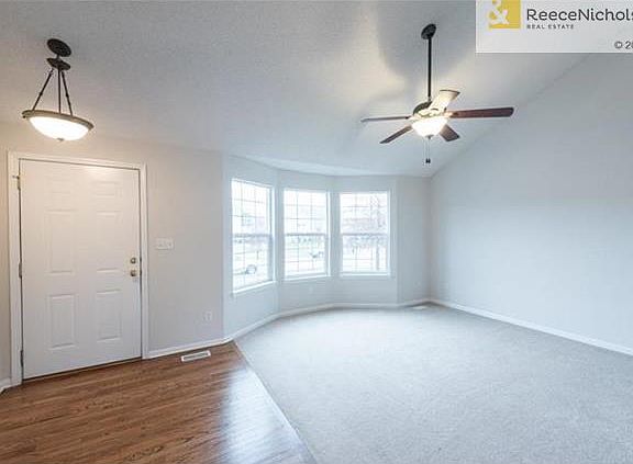 Front living room, entry with recently refinished hardwood floors