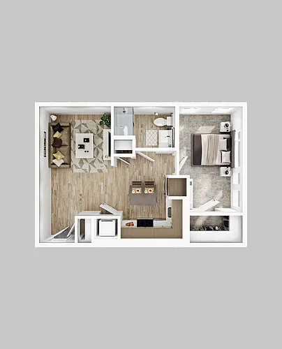 Floor plan 1BR/1BA - A2