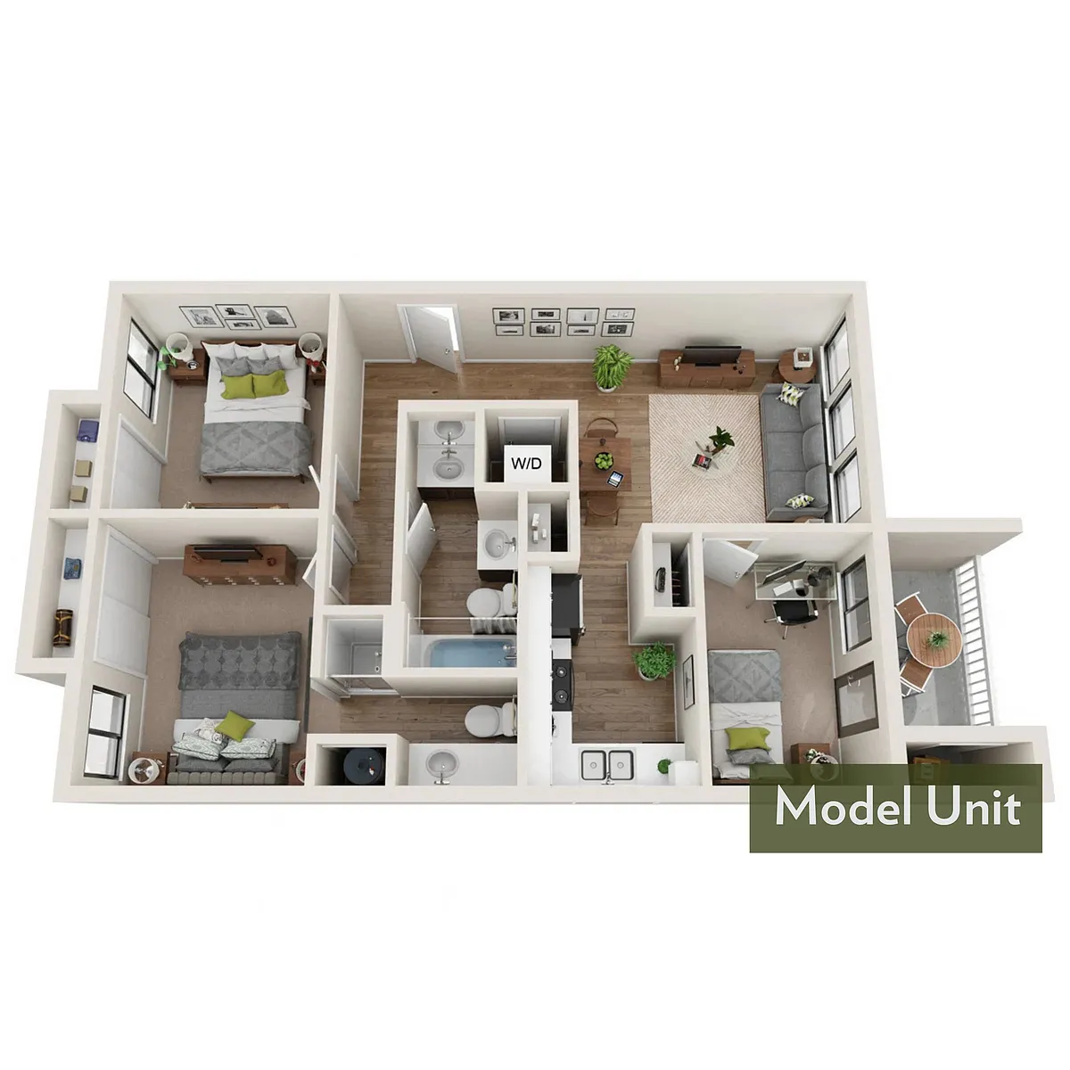 Floor plan 3BR/1BA