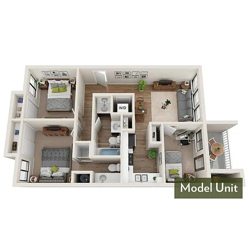 Floor plan 3BR/1BA