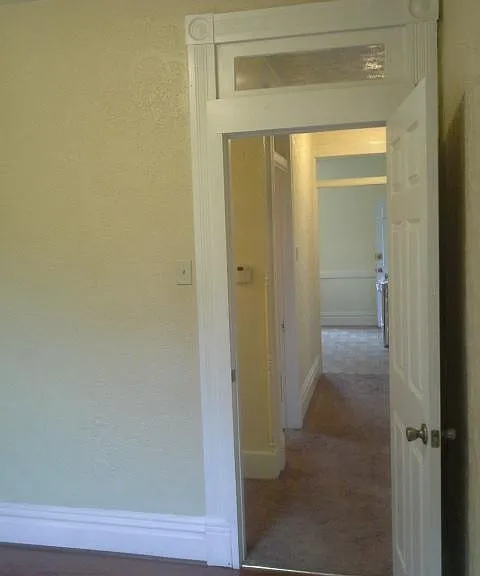 Looking down hall to kitchen