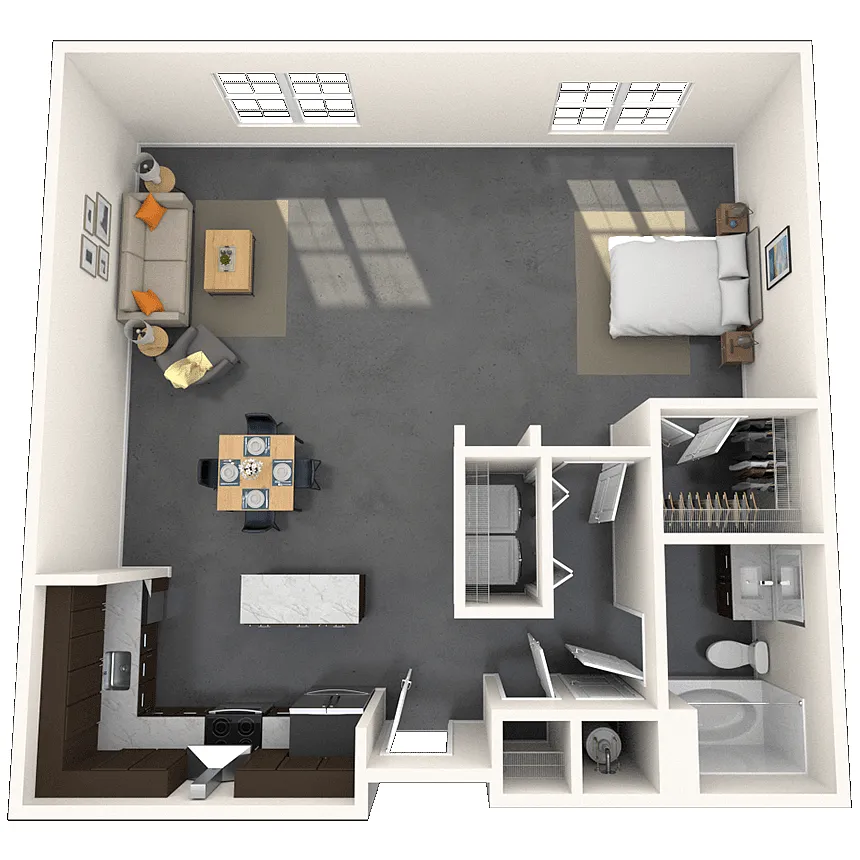 Floor plan Loft 0x1 713-1080 SF