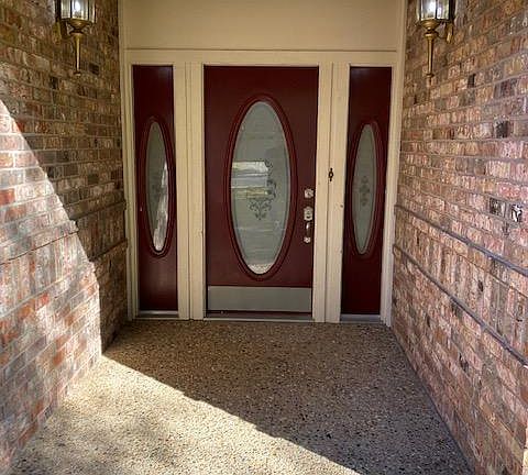 Front covered lighted porch