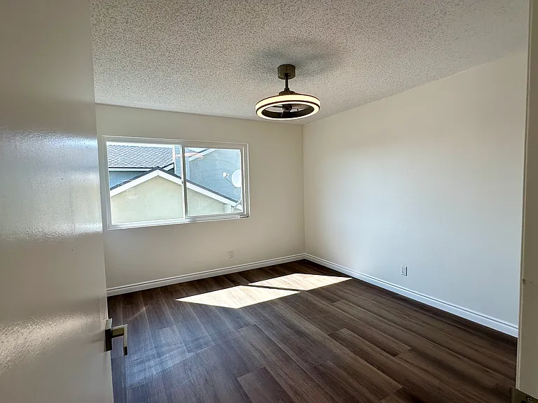 Bedroom 3, new flooring, modern ceiling fan