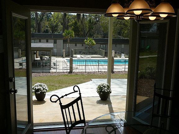 View out back door (dining room)