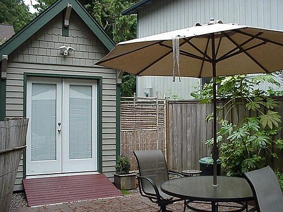 patio and garden shed