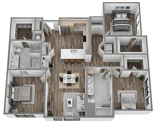 Floor plan C1 Three Bedroom