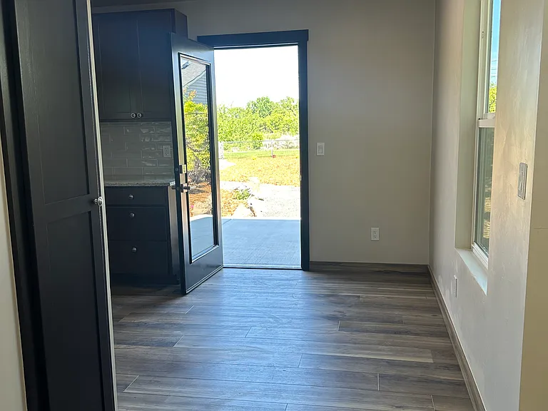 Dining area with door to exterior patio
