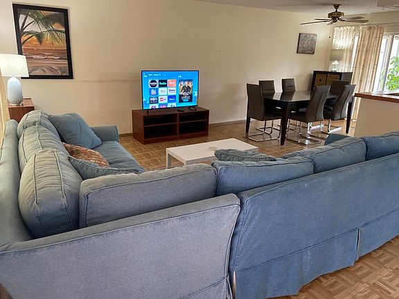 Sectional couch with Smart Flat Screen TV