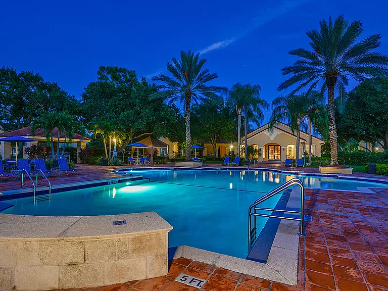 The pool at night is simply stunning, with the water glowing under the stars _ a perfect spot for evening relaxation