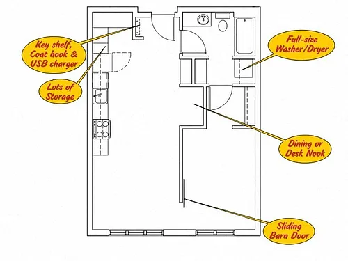 Floor plan 3150 Bldg - 1 bed 1 bath - B1