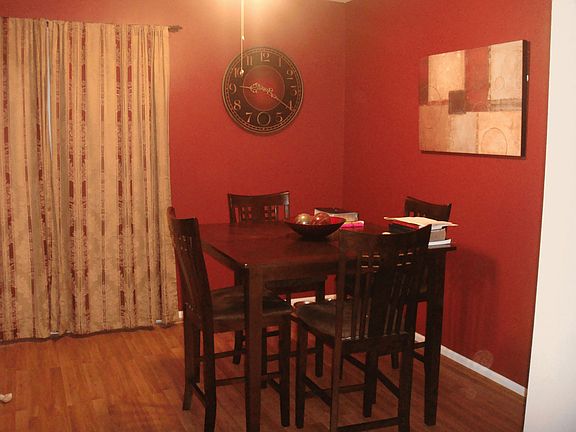 Dining area, view of french doors to back patio.