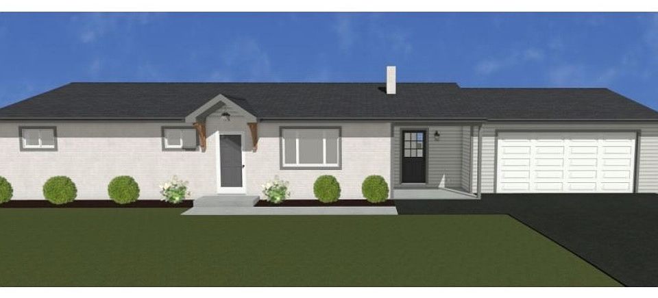 Rendering of front of house when complete. Currently under construction. Will be finished for 9/1/24 move in