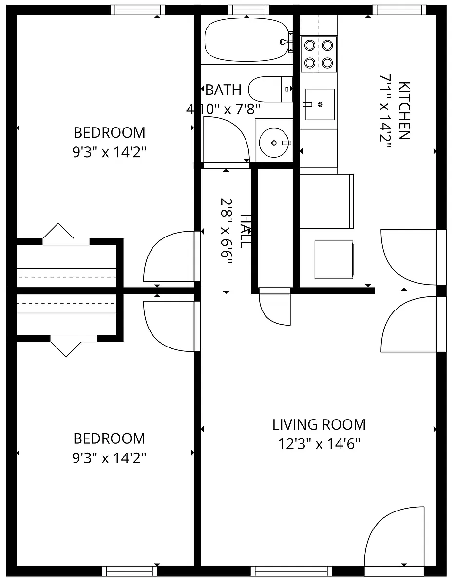 Floor plan 2 X 1