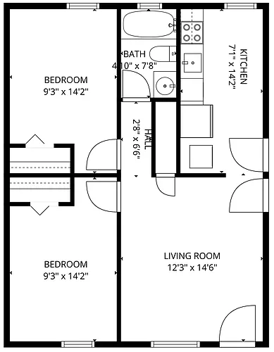 Floor plan 2 X 1