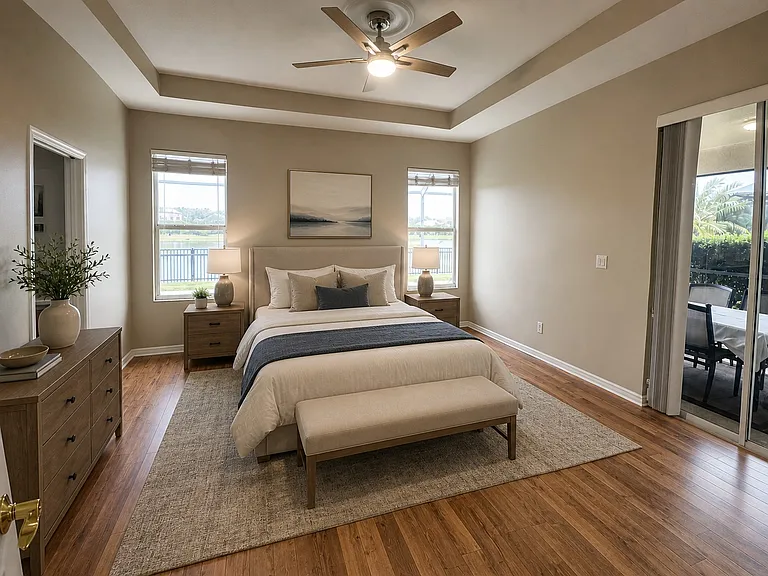 Virtually-staged Primary Bedroom