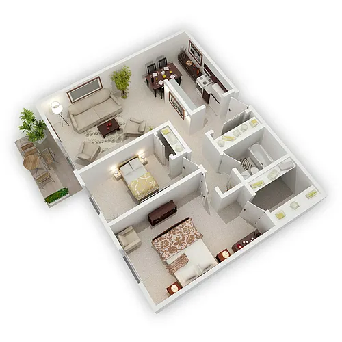 Floor plan 2 Bedroom Large