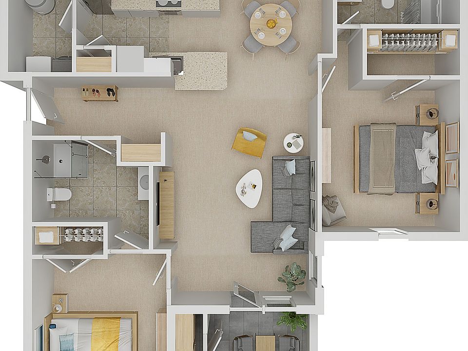 Burgess 2 bed 2 bath Floorplan