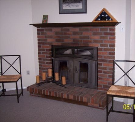 Walkout basement with fireplace
