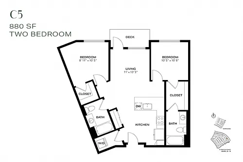 Floor plan Two Bedroom C5