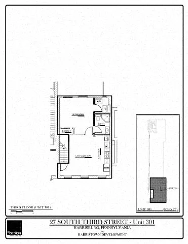 Floor plan SOMA 27S- 301 - 1 Bedroom - 1Bathroom