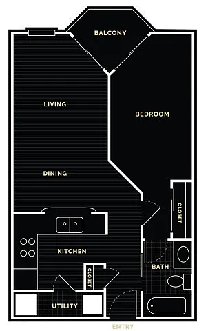 Floor plan 1 Bedroom-Upgrade