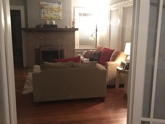 View of living room through french doors