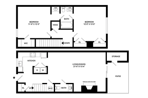 Floor plan Kylie Townhome - Renovated