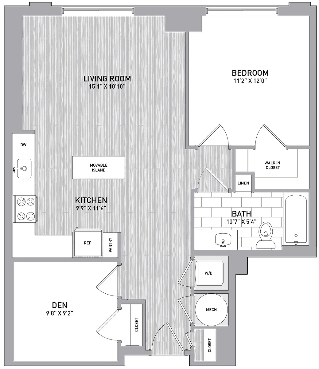 Floor plan 1 Bed1 BathDen DEN C