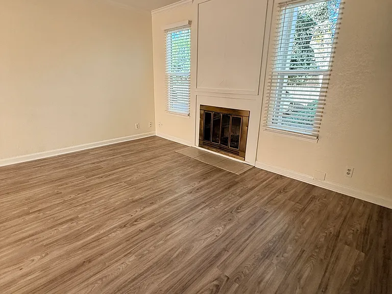 Living Room with wood burning fireplace