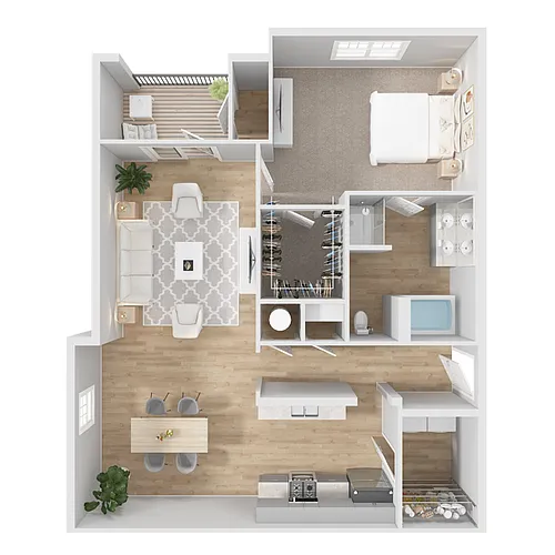 Floor plan 1 Bedroom Deluxe