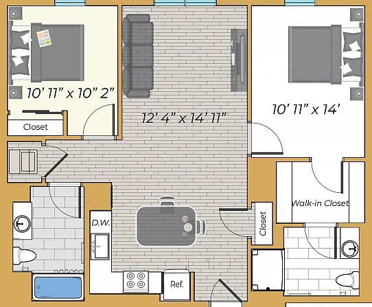 2 Bedroom 2 Bedroom