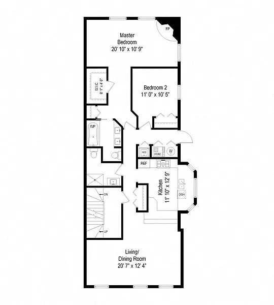 Floor plan 2 Bedroom - 2 Bathroom