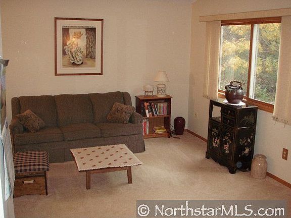 vaulted living room feels open and bright