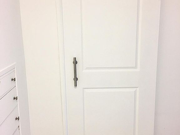 Rolling Barn Door to Bathroom