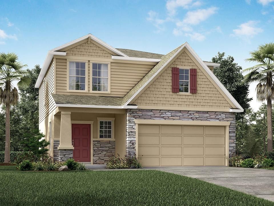 Elevation G Partial Stone Front with Covered Porch and 2 Car Garage