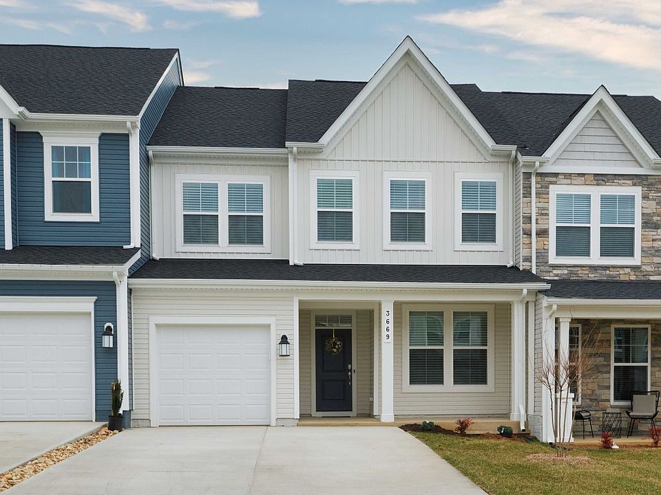 New Home. Covered front and rear porches. 2 car driveway. 2300 sq. ft. +- Move in ready with mounted 65" TV, 2 1/2" plantation style blinds, drapes, Upgraded trim and & showers.