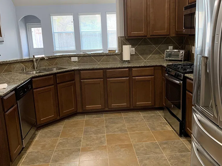 Kitchen counters from casual dining nook