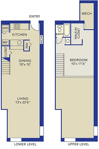 Floor plan 1 bedroom 1 bath Loft