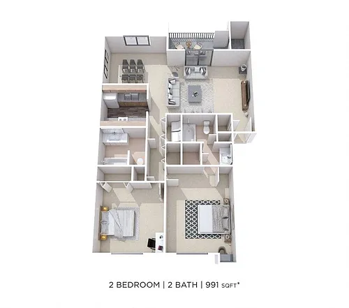 Floor plan Two Bedroom 2 Bath