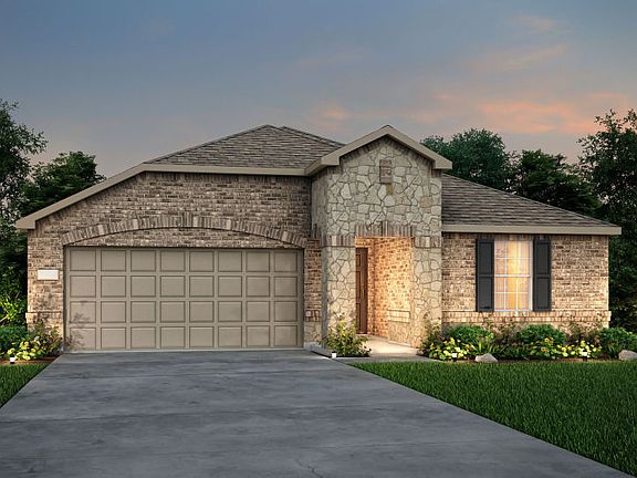 The Serenada, a one-story home with 2-car garage, shown with Home Exterior LS203