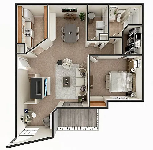 Floor plan Ashbury D 2nd Floor With Fireplace and Den
